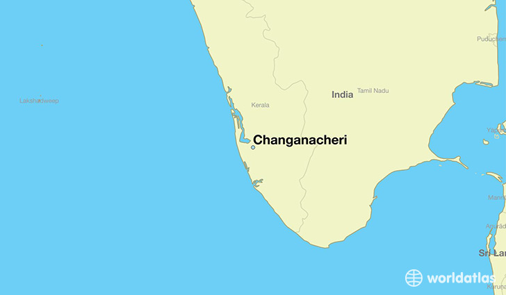 map showing the location of Changanacheri