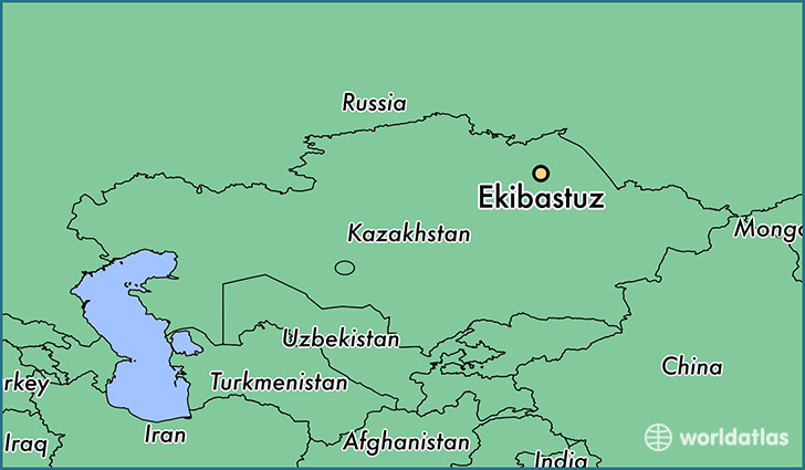 map showing the location of Ekibastuz
