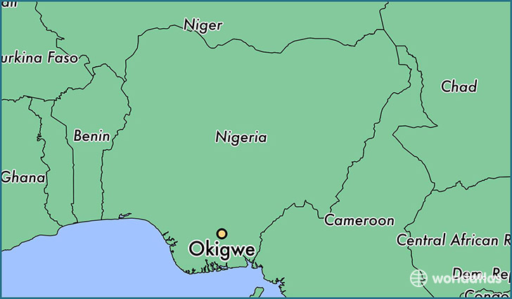 map showing the location of Okigwe