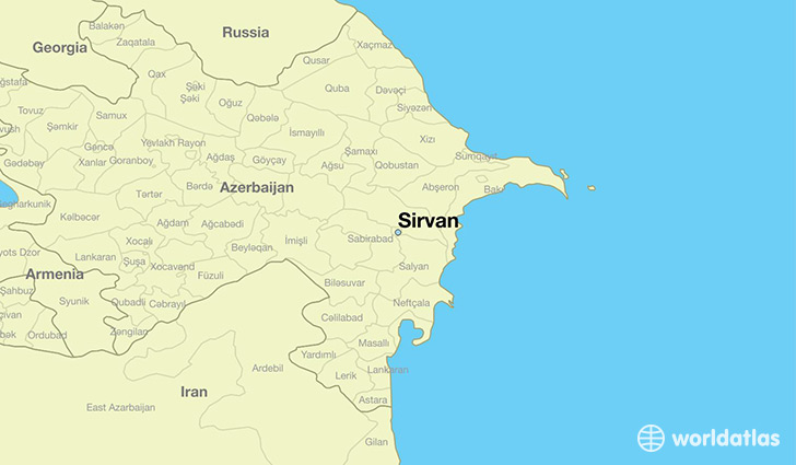 map showing the location of Sirvan