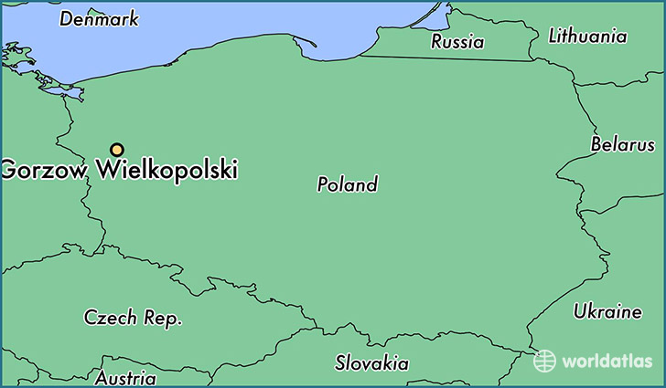 map showing the location of Gorzow Wielkopolski