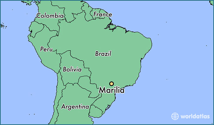 map showing the location of Marilia