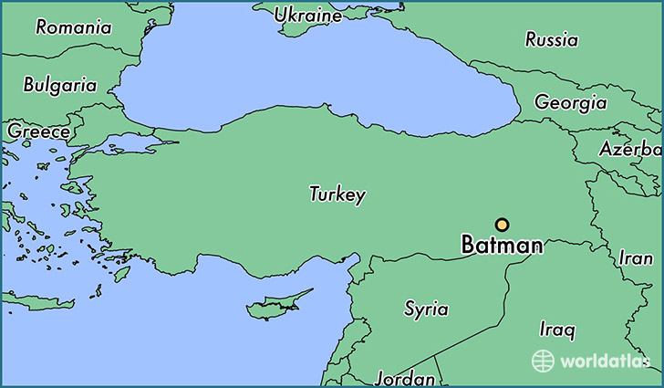 map showing the location of Batman