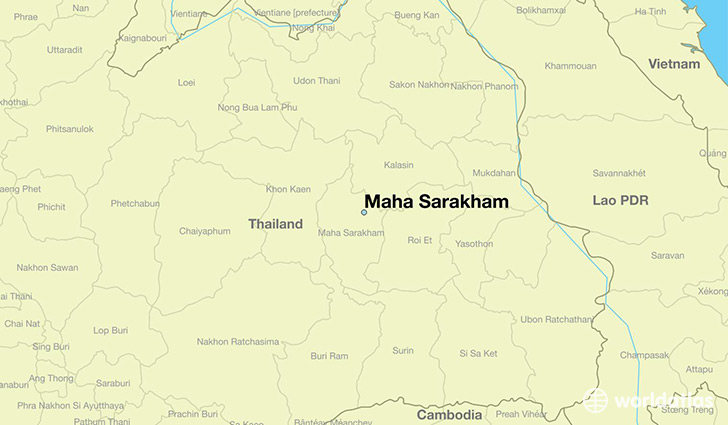 map showing the location of Maha Sarakham