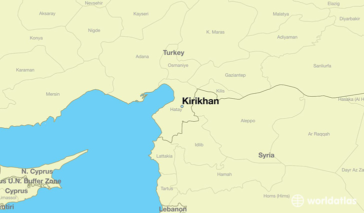map showing the location of Kirikhan