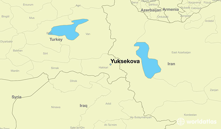 map showing the location of Yuksekova
