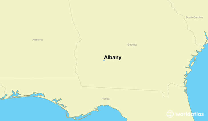 map showing the location of Albany