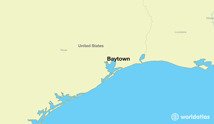 map showing the location of Baytown
