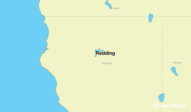 map showing the location of Redding