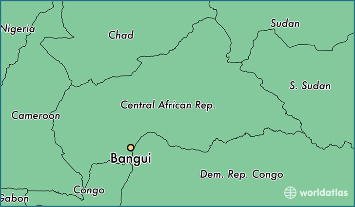 map showing the location of Bangui