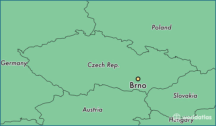 map showing the location of Brno