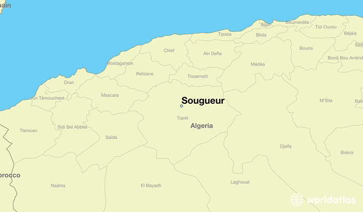 map showing the location of Sougueur