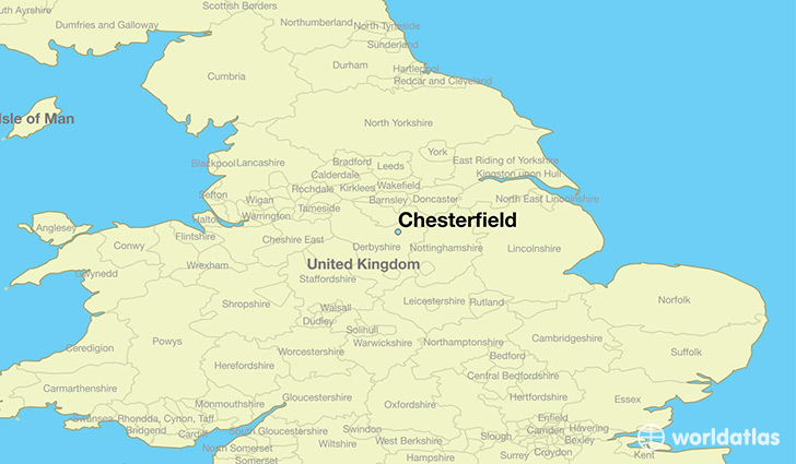 map showing the location of Chesterfield