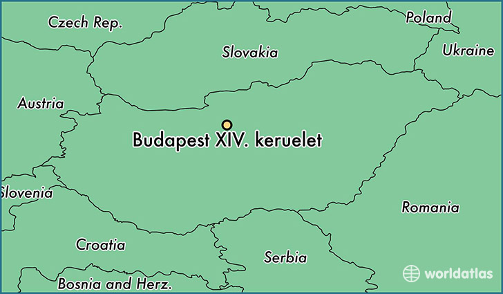 map showing the location of Budapest XIV. keruelet