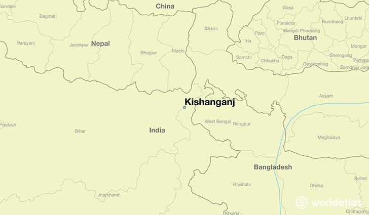map showing the location of Kishanganj
