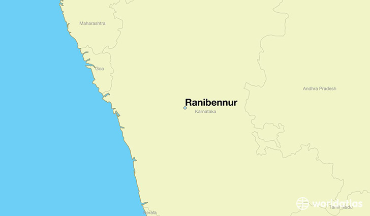 map showing the location of Ranibennur