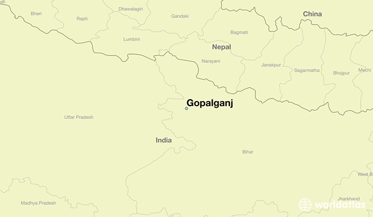 map showing the location of Gopalganj