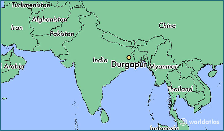 map showing the location of Durgapur