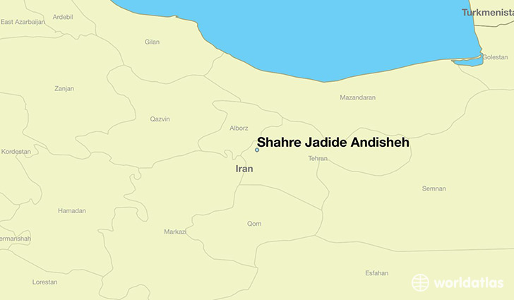 map showing the location of Shahre Jadide Andisheh
