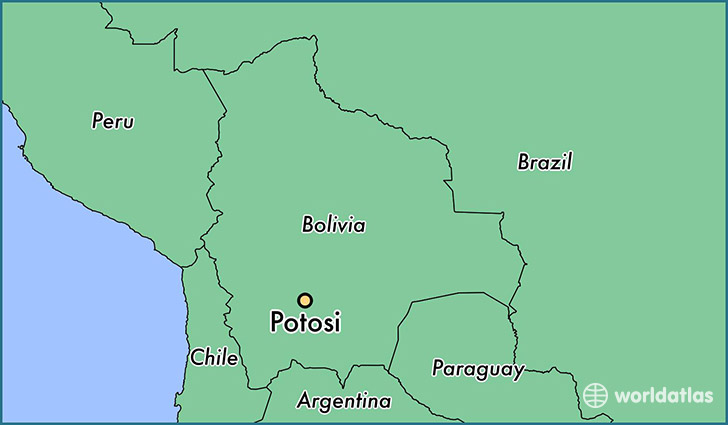 map showing the location of Potosi