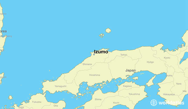 map showing the location of Izumo