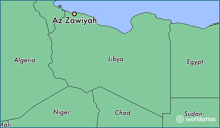 map showing the location of Az Zawiyah