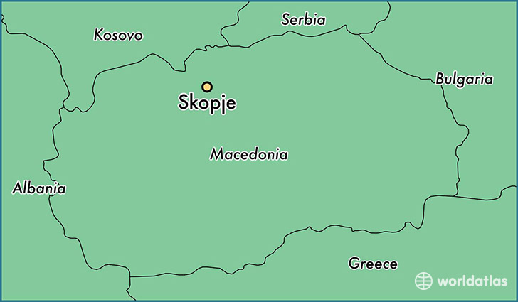 map showing the location of Skopje