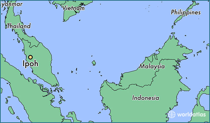 map showing the location of Ipoh