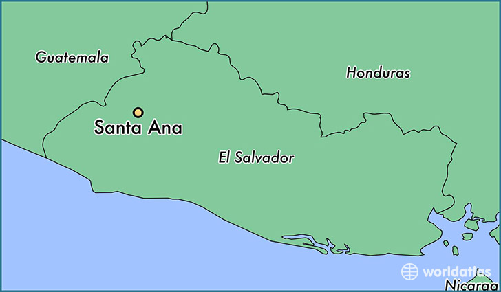 map showing the location of Santa Ana
