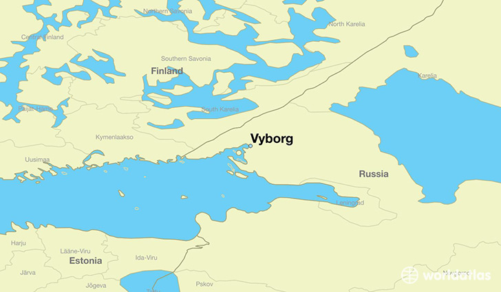 map showing the location of Vyborg