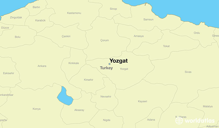 map showing the location of Yozgat