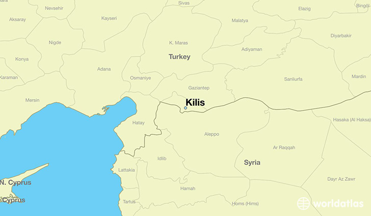 map showing the location of Kilis