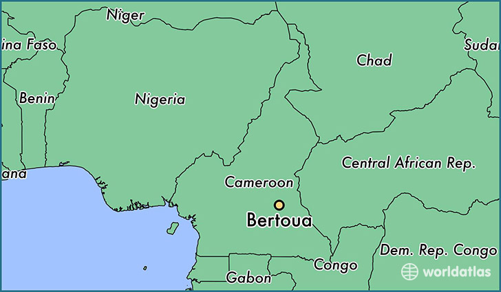 map showing the location of Bertoua