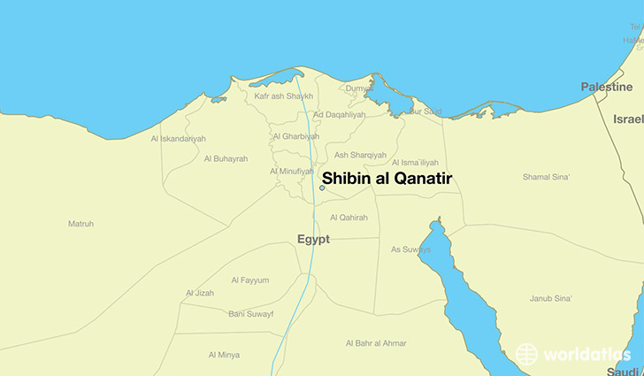 map showing the location of Shibin al Qanatir