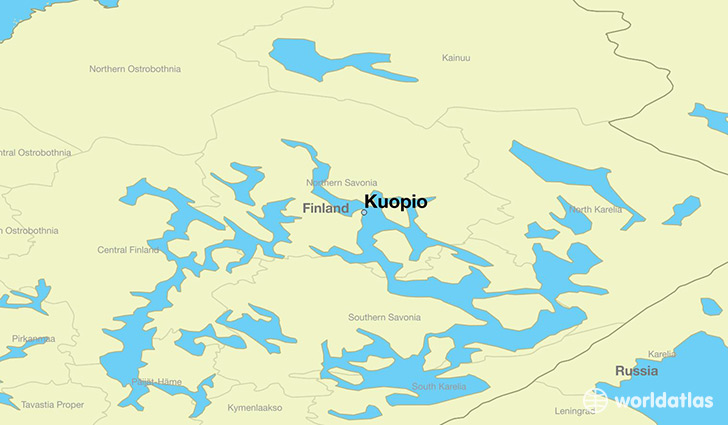 map showing the location of Kuopio