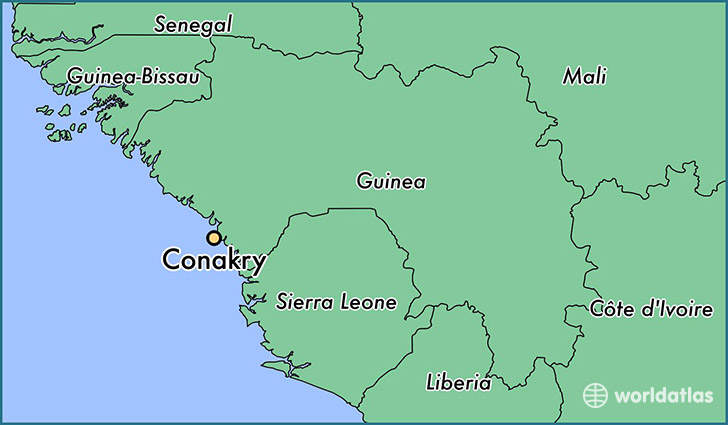 map showing the location of Conakry