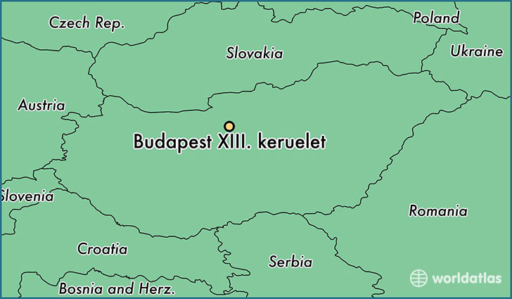 map showing the location of Budapest XIII. keruelet