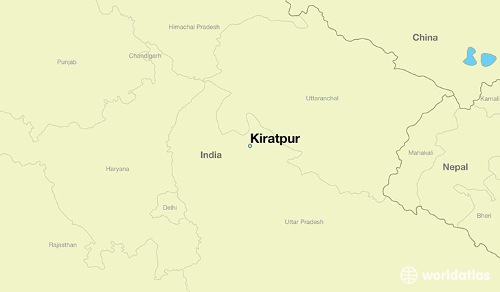 map showing the location of Kiratpur