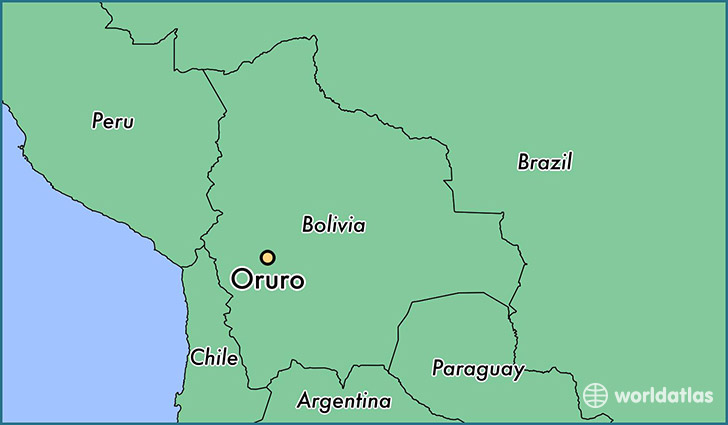 map showing the location of Oruro