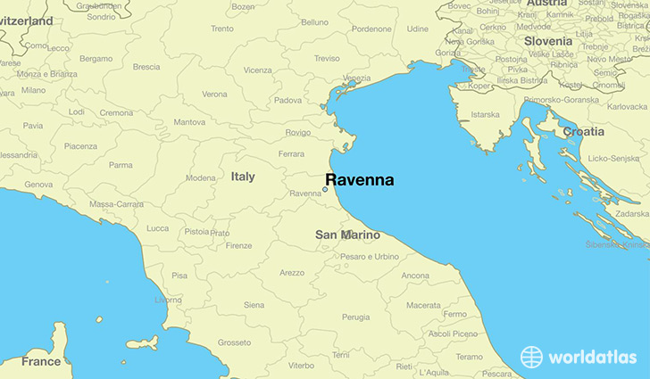 map showing the location of Ravenna