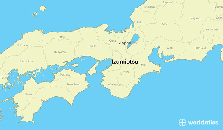 map showing the location of Izumiotsu