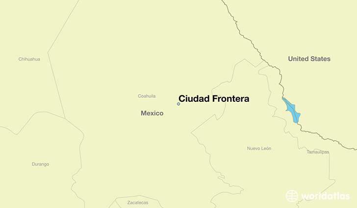 map showing the location of Ciudad Frontera