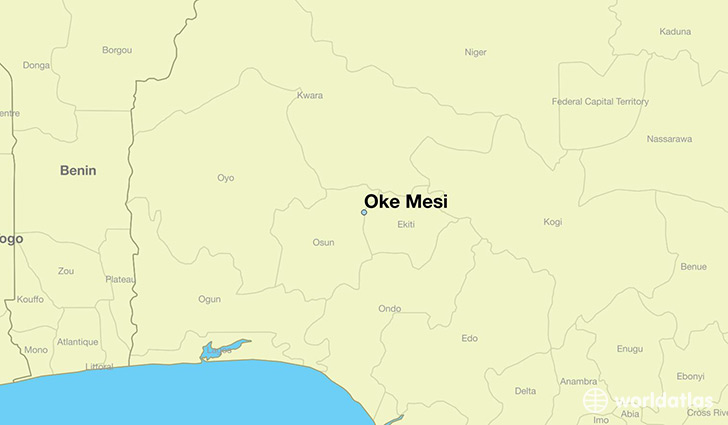 map showing the location of Oke Mesi