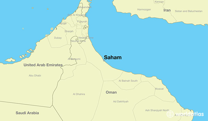 map showing the location of Saham