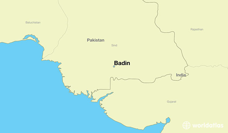 map showing the location of Badin