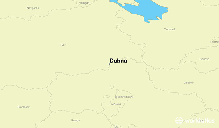 map showing the location of Dubna