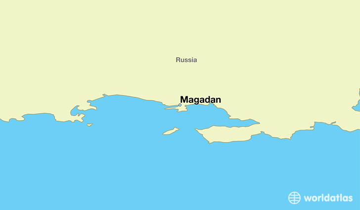 map showing the location of Magadan
