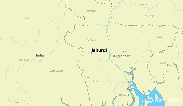 map showing the location of Ishurdi