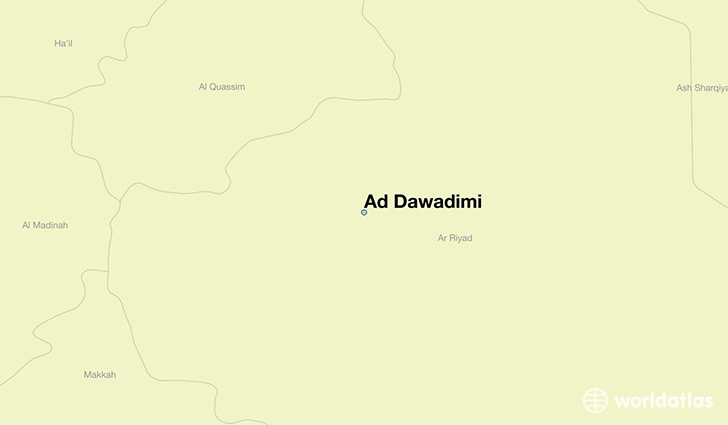 map showing the location of Ad Dawadimi