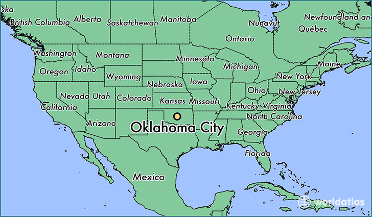 map showing the location of Oklahoma City